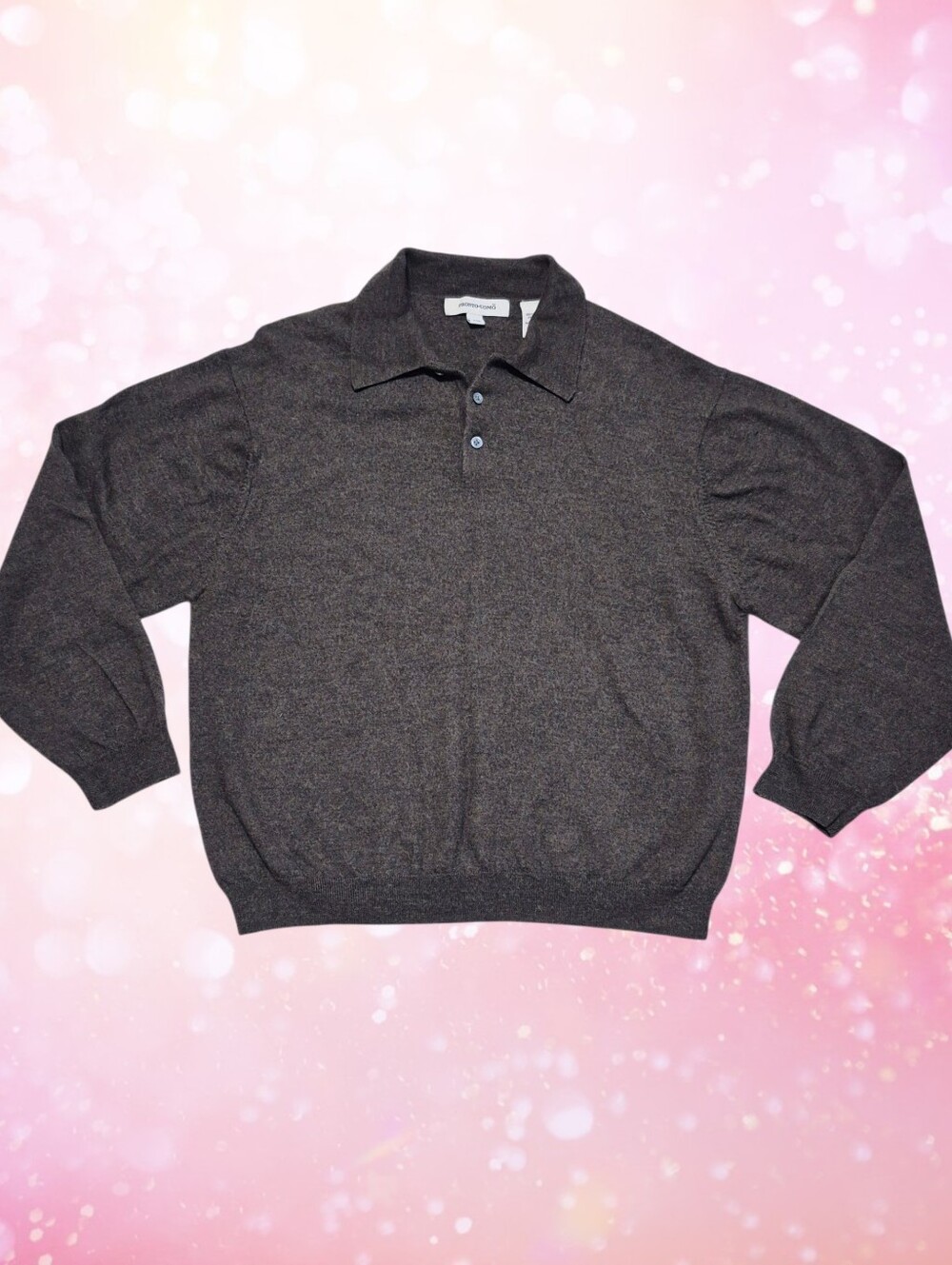 Mens Pronto-Uomo Gray 100% Merino Wool Sweater Size XXL
